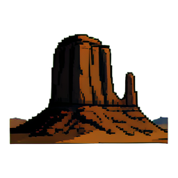 Formação de rocha mesa — sprite pixel art 256×256