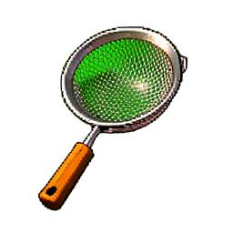 Colador de malla — sprite pixel art 256×256
