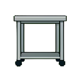 Carrito de bar de metal — sprite pixel art 256×256