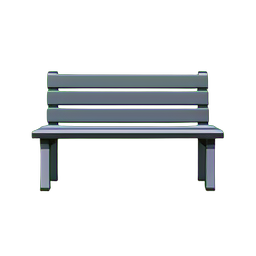 금속 벤치 좌석 — 256×256 픽셀 아트 스프라이트