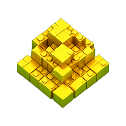 Metal Gold (Voxel) - 256x256 pixel art sprite