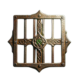 Grade de metal (HD-2D) — sprite pixel art 256×256