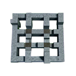 金属格栅 (体素) — 256×256 像素游戏素材