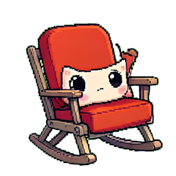 Metall Schaukelstuhl — 256×256 Pixel-Art-Sprite