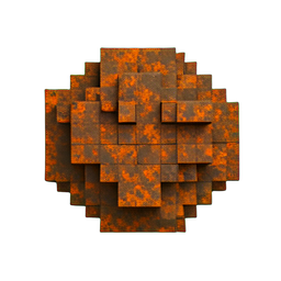 Metal Rusty (Voxel) - 256x256 pixel art sprite