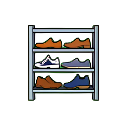 Étagère à chaussures en métal — sprite pixel art 256×256