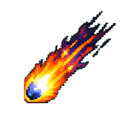 Meteor Shower Skill Icon — 256×256 pixel art sprite