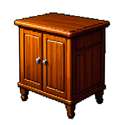 Carrito de bar de mediados de siglo — sprite pixel art 256×256