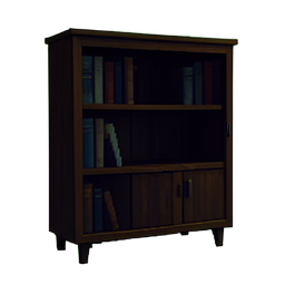 Estante do meio do século — sprite pixel art 256×256
