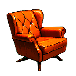 Mid-Century Lounge Chair — 256×256 Pixel-Art-Sprite