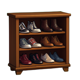 Mitte des Jahrhunderts Schuhregal — 256×256 Pixel-Art-Sprite