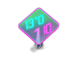 Mile Marker (Cyberpunk) - 256x256 pixel art sprite