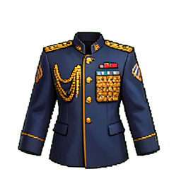 Uniforme militaire (Cinématique) — sprite pixel art 256×256