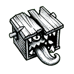Mimic Chest (1-Bit) — 256×256 pixel art sprite