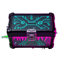 Mimic Chest (Cyberpunk) — 256×256 pixel art sprite