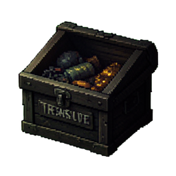 Caixa do tesouro imitada — sprite pixel art 256×256