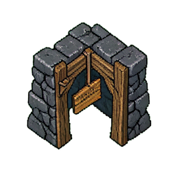 Entrada de la mina (16-Bit) — sprite pixel art 256×256