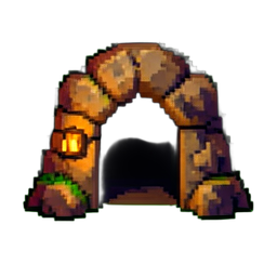 Entrada da mina — sprite pixel art 256×256