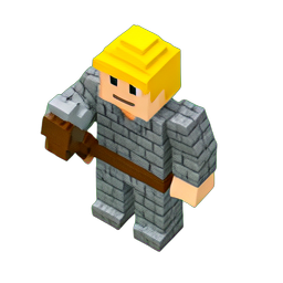 Miner Worker (Voxel) - 256x256 pixel art sprite