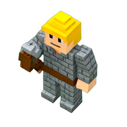 Trabalhador de mina (Voxel) — sprite pixel art 256×256