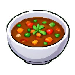Minestrone-Suppe — 256×256 Pixel-Art-Sprite