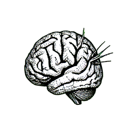 Mini Boss Brain (1-Bit) - 256x256 pixel art sprite