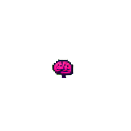 Mini-Boss-Gehirn (Niedrigauflösung) — 256×256 Pixel-Art-Sprite