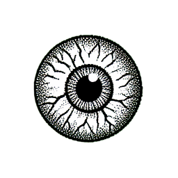 Mini-Boss-Auge (1-Bit) — 256×256 Pixel-Art-Sprite