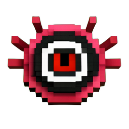 Mini Boss Eye (Voxel) — 256×256 pixel art sprite