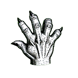 Mini Boss Hand (1-Bit) - 256x256 pixel art sprite