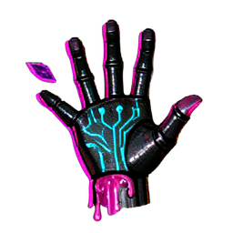Main du Mini-Boss (Cyberpunk) — sprite pixel art 256×256