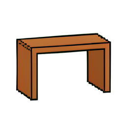 Mesa de console minimalista — sprite pixel art 256×256