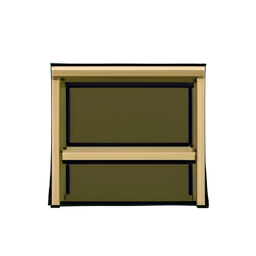 Minimalistische Regal-Einheit — 256×256 Pixel-Art-Sprite