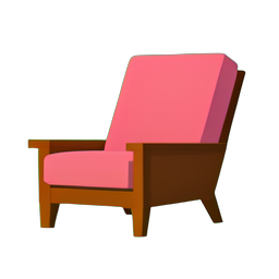 Silla de salón moderna — sprite pixel art 256×256