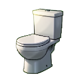 Inodoro moderno — sprite pixel art 256×256