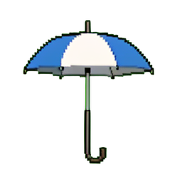 Soporte de paraguas moderno — sprite pixel art 256×256