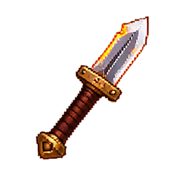 Épée brillante en fonte — sprite pixel art 256×256