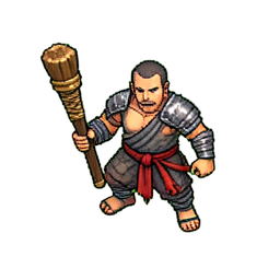 Monk Fighter (16-Bit) - 256x256 pixel art sprite