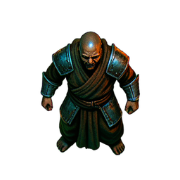 Monk Fighter (Cinematic) — 256×256 pixel art sprite