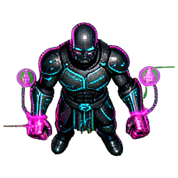 Mönchkämpfer (Cyberpunk) — 256×256 Pixel-Art-Sprite