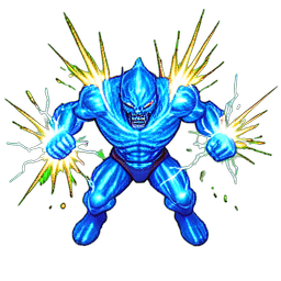Guerrier Moine (Effets Visuels) — sprite pixel art 256×256