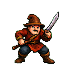Monk Fighter - 256x256 pixel art sprite