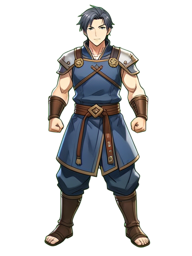 Moine Martial — sprite pixel art 384×512