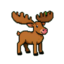 Moose — 256×256 pixel art sprite