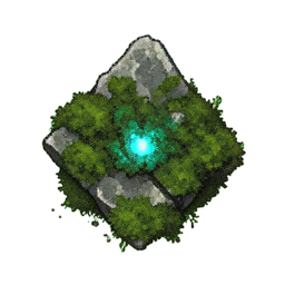 Moss Rock (Atmospheric) — 256×256 pixel art sprite