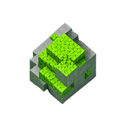 Moss Rock (Voxel) - 256x256 pixel art sprite