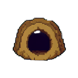 Hoyo con musgo — sprite pixel art 256×256
