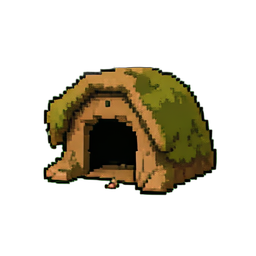 苔の巣の動物 — 256×256 ピクセルアートスプライト