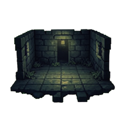 Feuchtdungeonboden — 256×256 Pixel-Art-Sprite