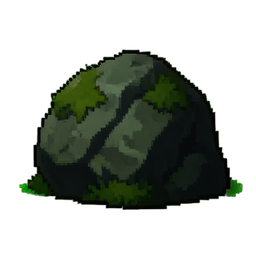 苔藓岩石 — 256×256 像素游戏素材